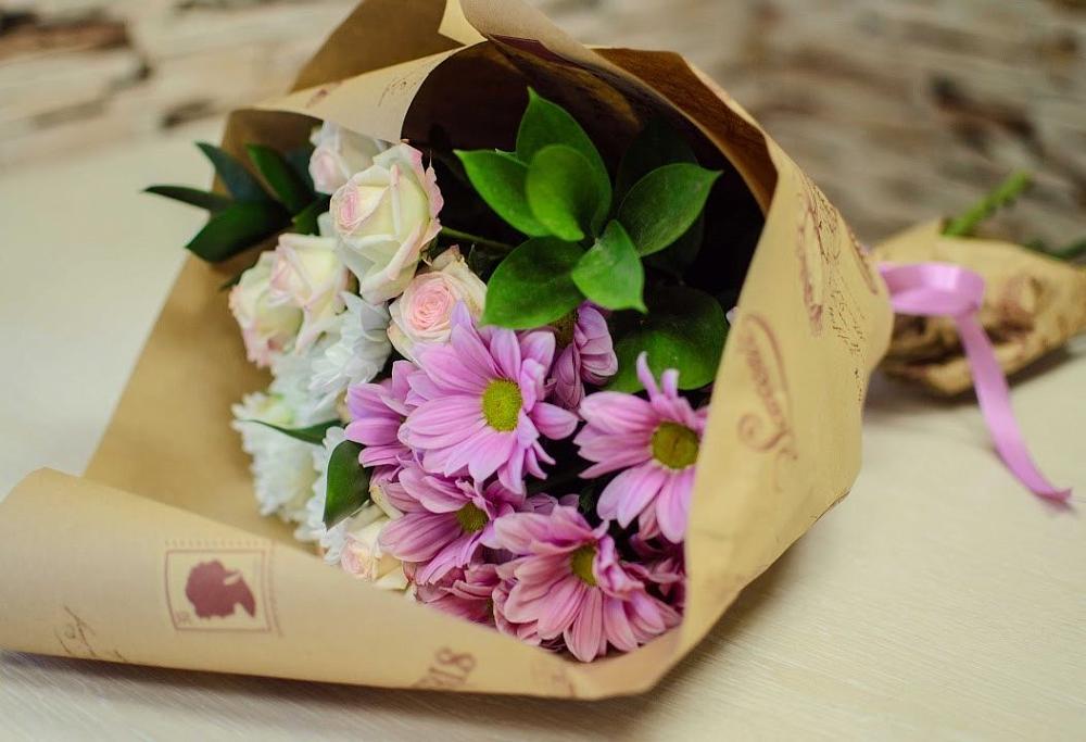 Букет цветов из: Розы и Хризантемы в Убинском