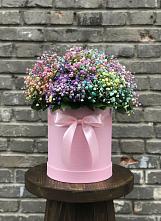 Цветочная композиция из Гипсофила и Розы в шляпной коробке #REPLACE_PRED# Убинском