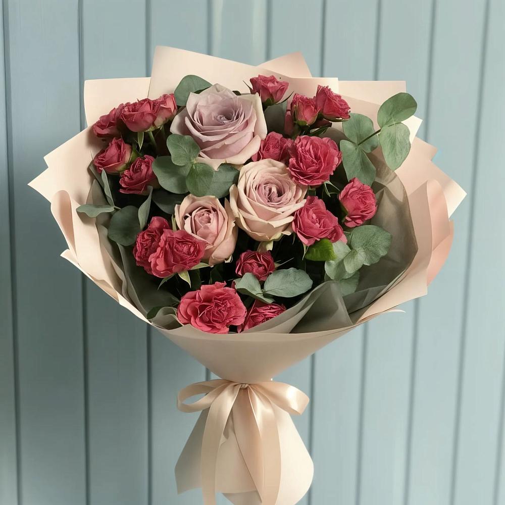 Букет цветов из: Гвоздики и Розы в Убинском