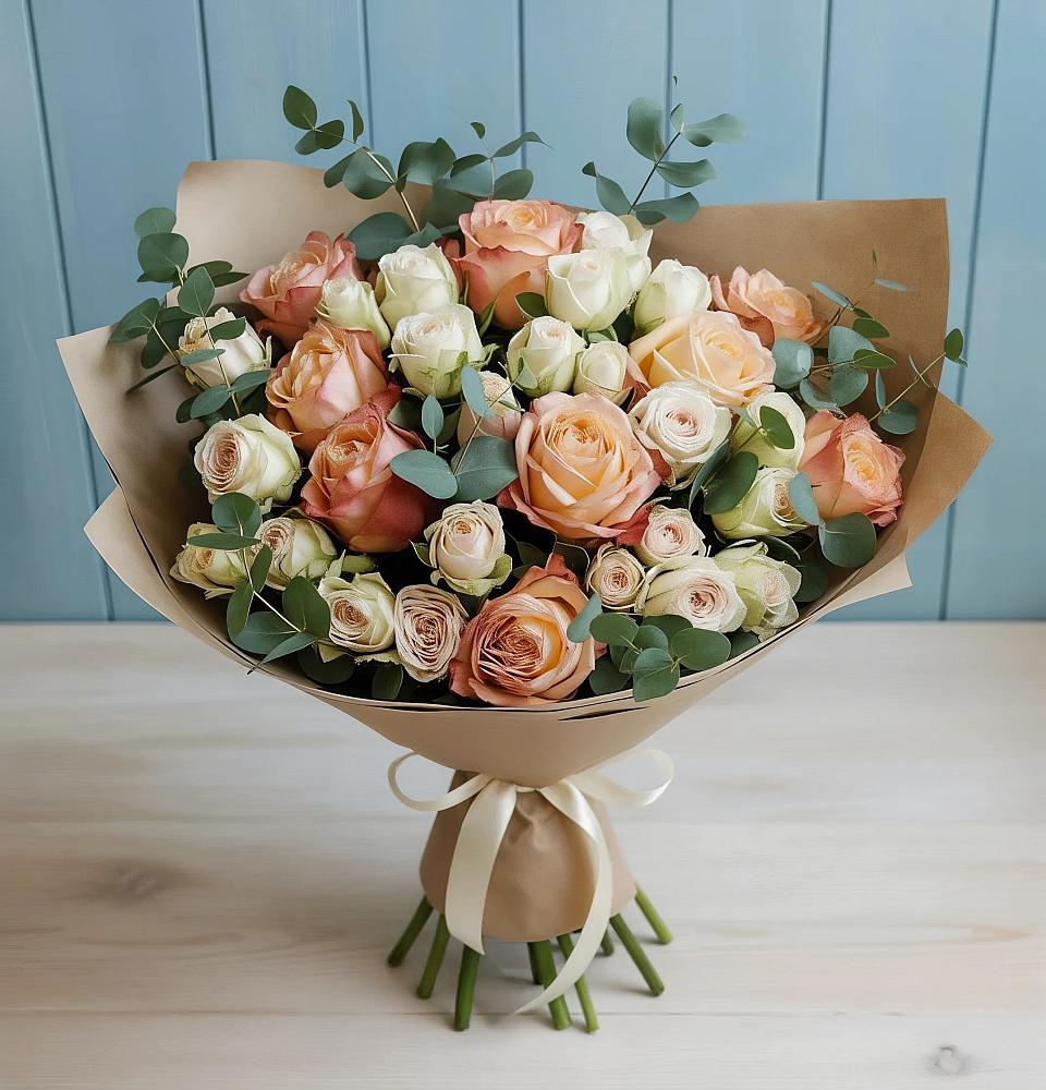 Букет цветов из: Альстромерии и Розы в Убинском