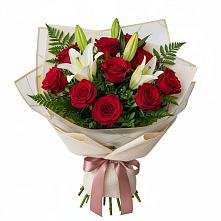 Букет цветов из:  Лилии и Розы #REPLACE_PRED# Убинском