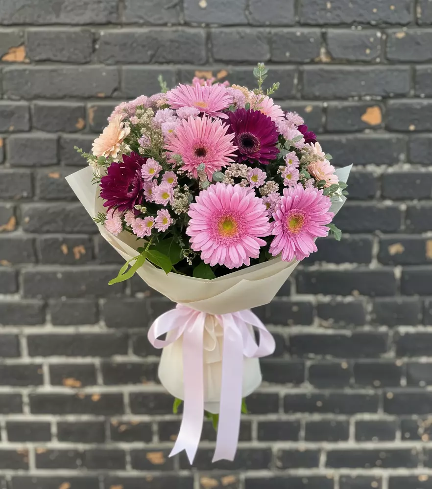 Букет цветов из: Герберы и Хризантемы в Убинском