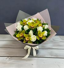 Букет цветов из:  Орхидеи и Розы в Убинском