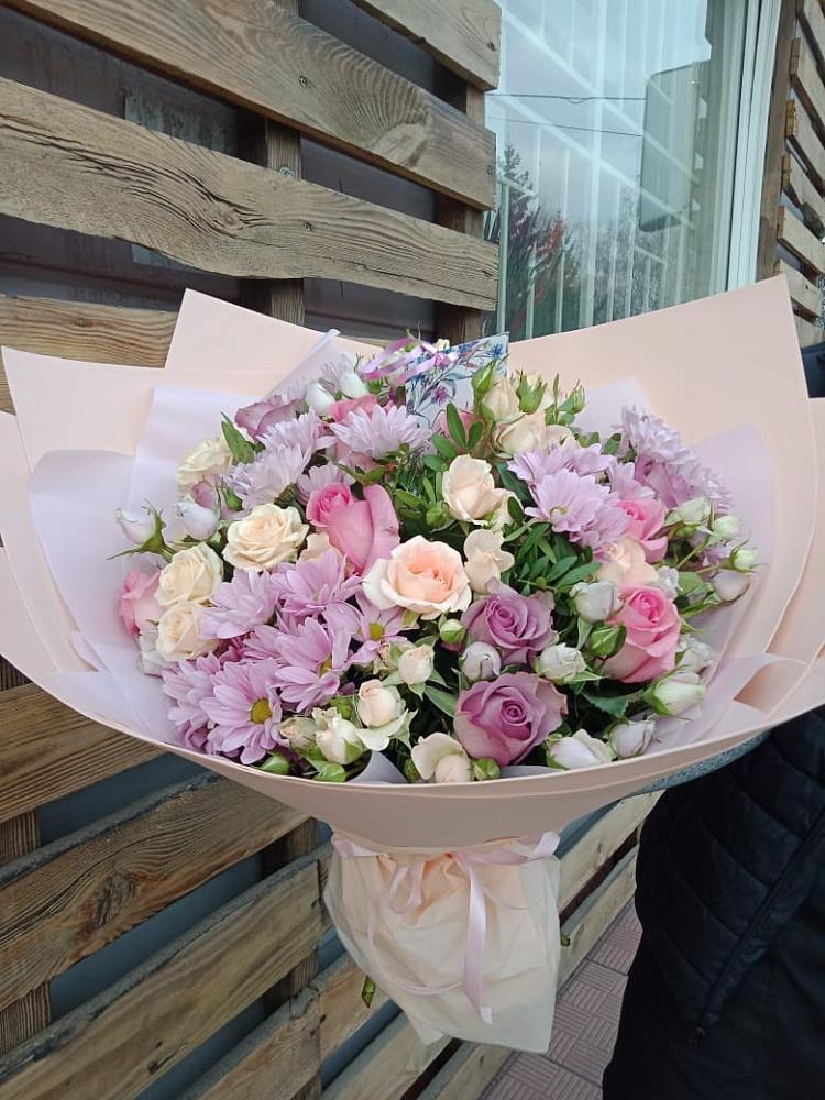 Букет цветов из: Розы и Хризантемы в Убинском