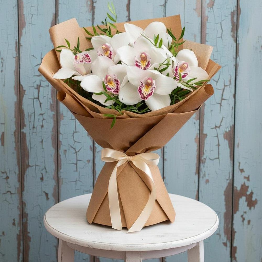 Букет цветов из: Орхидеи и Розы в Убинском