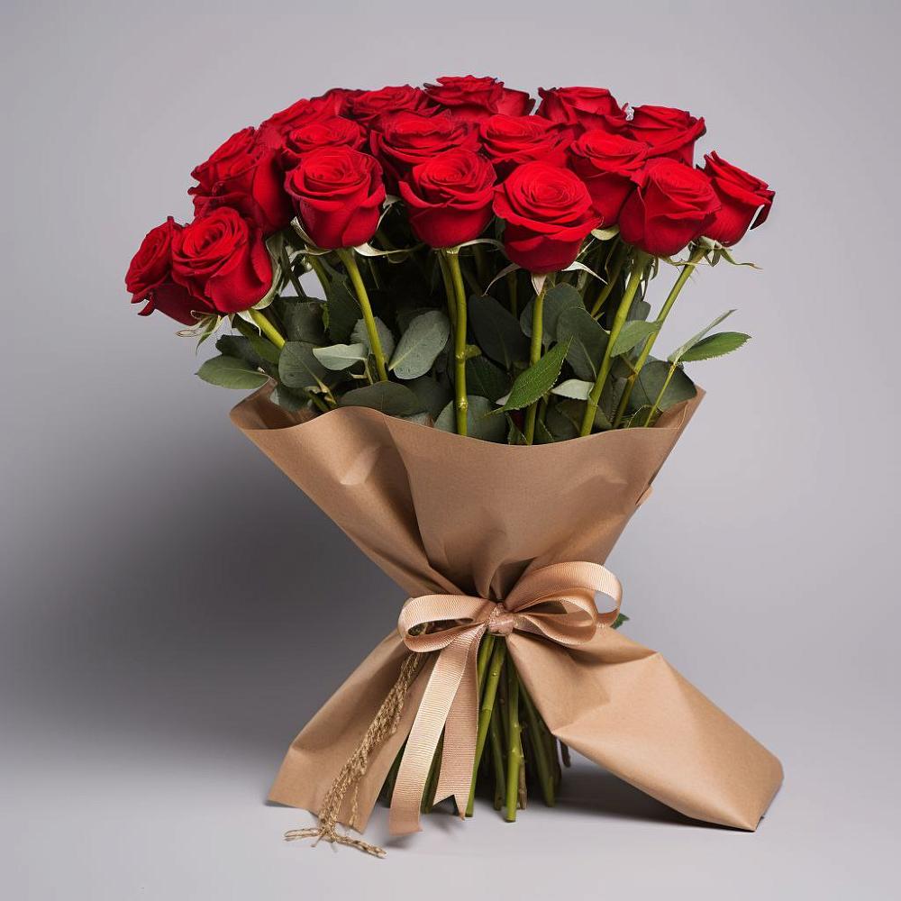 Букет 21 Красная роза Эдлесс Лав в Убинском