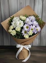 Букет цветов из:  Хризантемы и Розы в Убинском