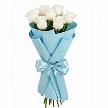 Букет 7 белых роз Проуд в Убинском