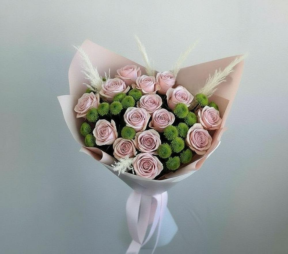 Букет цветов из: Розы и Хризантемы в Убинском