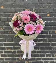 Букет цветов из:  Герберы и Хризантемы в Убинском