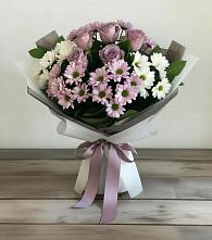 Букет цветов из:  Хризантемы и Розы в Убинском