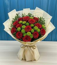 Букет цветов из:  Розы и Хризантемы #REPLACE_PRED# Убинском