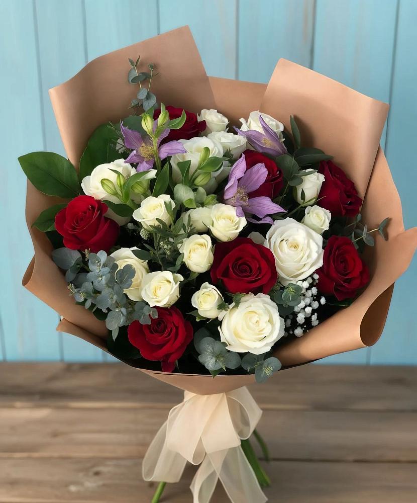 Букет цветов из: Розы и Альстромерии в Убинском